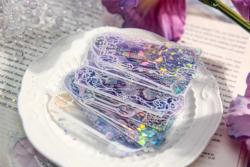 Fluorescent Dream Bookmark Set – 10pcs Kawaii PVC Page Markers & Message Cards for Stationery Lovers