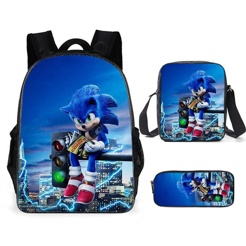 Sonic Speedster School Backpack – Anime Cartoon Schoolbag for Boys & Girls in Primary & Middle School