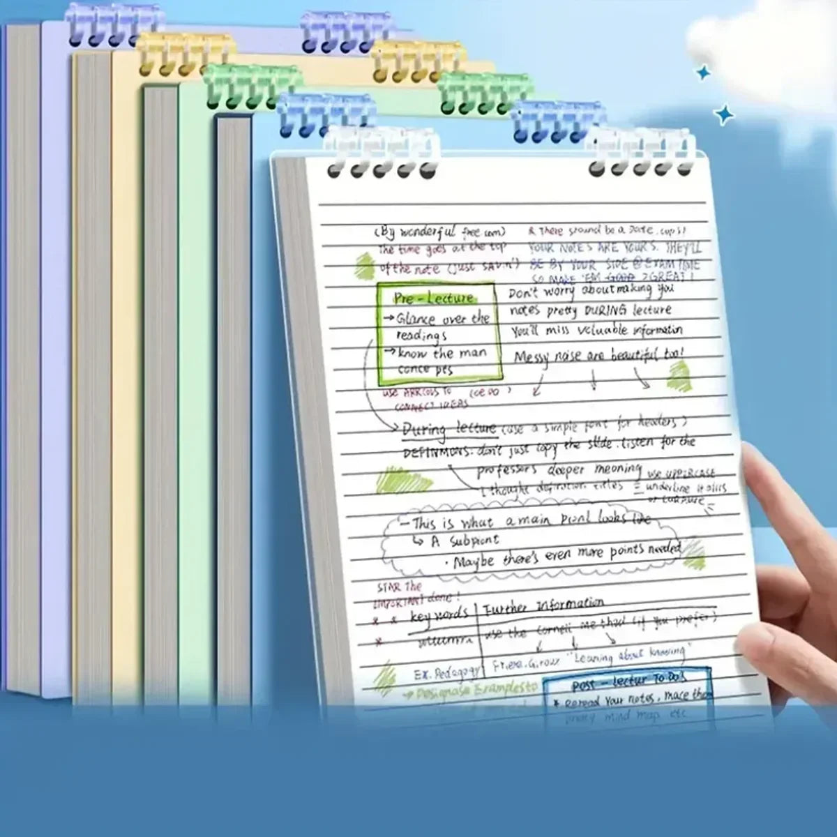 A5 Spiral Notebook – 60 Thick Lined Sheets with Loose-Leaf Binding for School, Study & Office Supplies