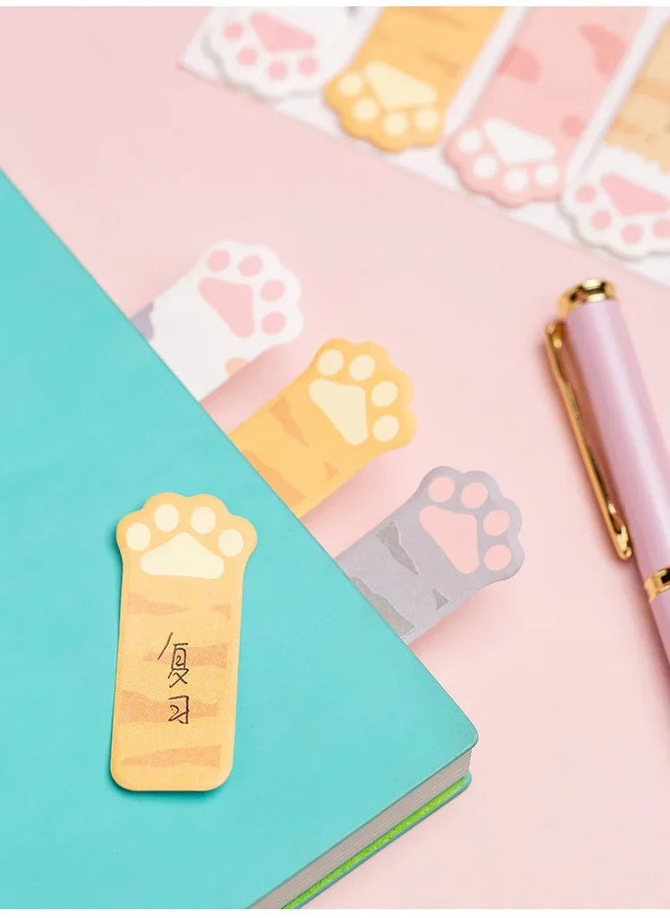 Kawaii Stationery Cartoon Cat Paw Memo Pad Bookmark Flags Index Tab Sticky Notes Label Paper Stickers
