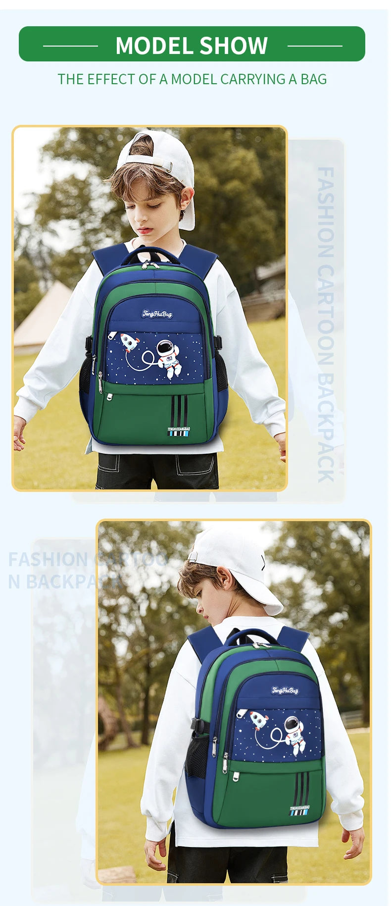 AstroPack School Backpack – Waterproof Laptop Bag for Boys Ages 6–12, Grades 1–6