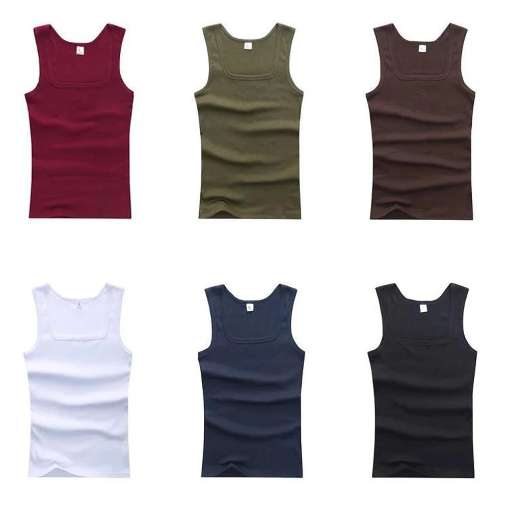 2024 Hot Black White Sleeveless Fitness T-shirts Men Clothing Tank Tops Casual Bodybuilding Vest Male Top Cotton Plus Size Vests