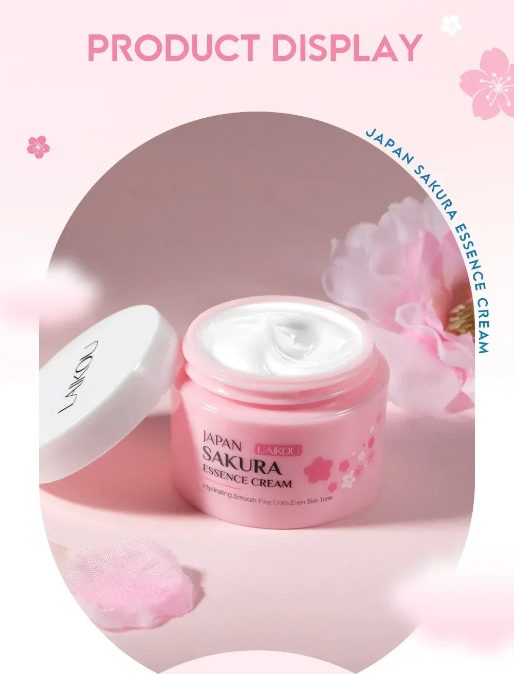 LAIKOU Japan Sakura Face Cream Smoothing Moisturizer Whitening Nourishing Oil Control Moisturizing Skin Care Repair Skin 25g