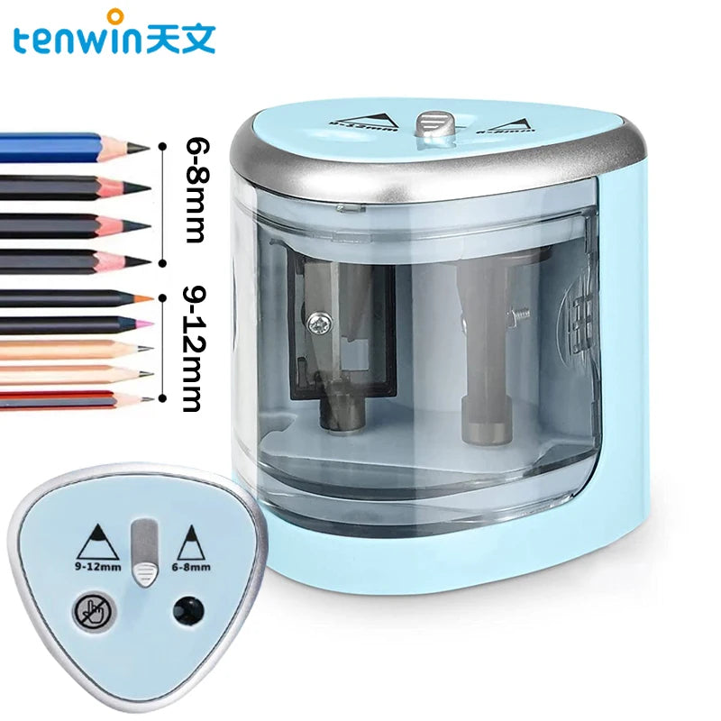 enwin Dual-Hole Electric Pencil Sharpener – Auto Switch Design for Home, School & Creative Art Stationery Use