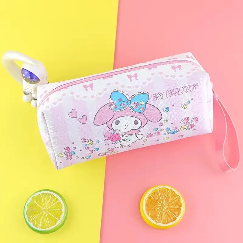 Sanrio Cinnamoroll, Kuromi & My Melody Pencil Case – PU Waterproof Stationery Bag