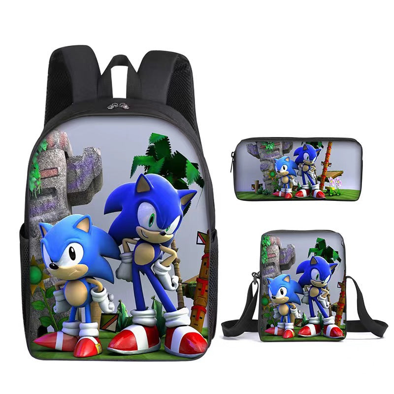 Sonic Speedster School Backpack – Anime Cartoon Schoolbag for Boys & Girls in Primary & Middle School