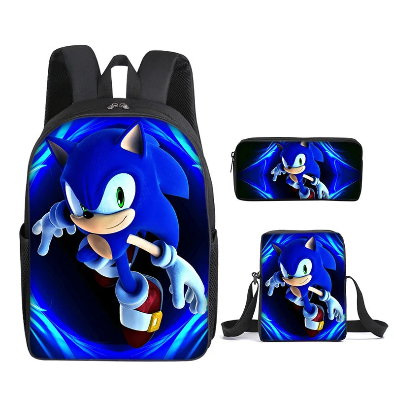 Sonic Speedster School Backpack – Anime Cartoon Schoolbag for Boys & Girls in Primary & Middle School