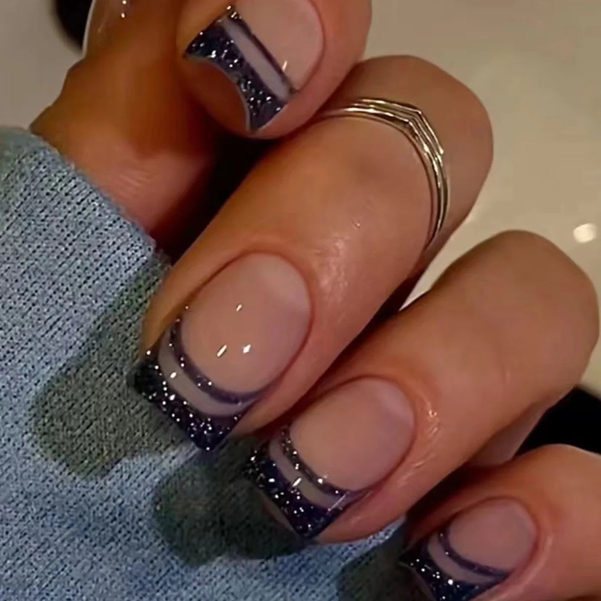 Ballet Chic – 24Pcs White French Nails with Cute Bow Design