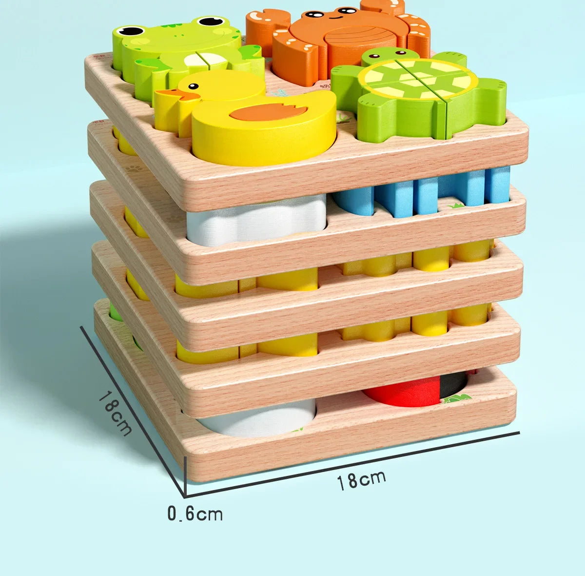 Animal Traffic Puzzles Toys for Kids Montessori Cartoon 3D Wooden Jigsaw Early Learning Educational Cognitive Game Children Gift