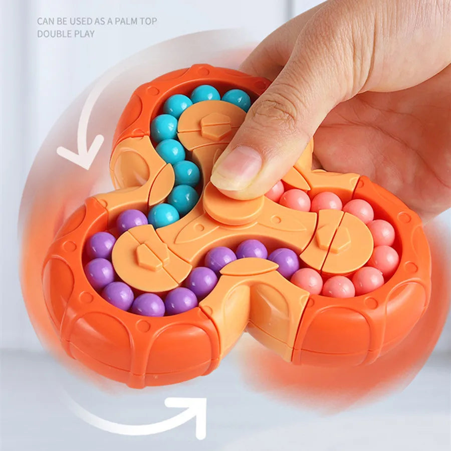 Magic Bean Cube Finger Gyro Rotating Antistress Relieve Anxiety Develop Intelligence Decompression Fidget Toy Adults Kids Gift