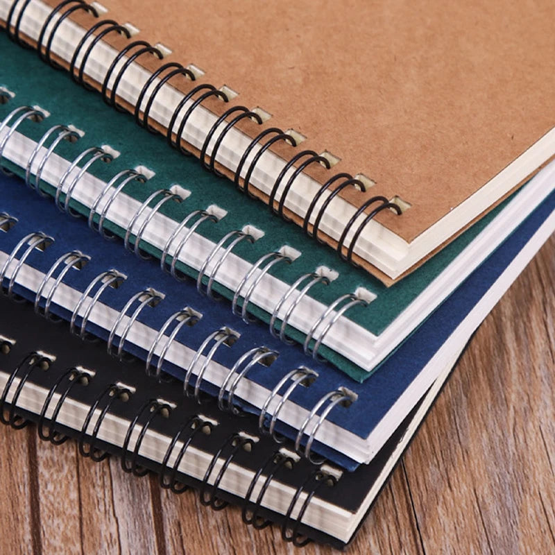 Kraft Spiral Notebook A5 – 50 Lined Pages with 4 Colored Covers for School, Study & Creative Writing