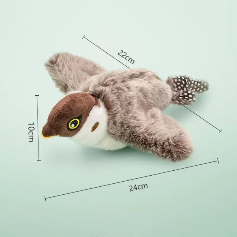 Interactive Cat Toys Rechargeable Flying Bird Rat Cat Toy Chirping Flapping Bird Can Add Catnip Touch Activated Plush Kitten Toy