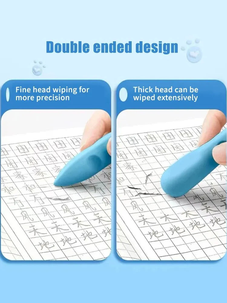 3PCS Oversized Hole Eraser Set – Clean, No-Crumb Rubber for Primary Students & Art Sketching with Smooth Grip Design