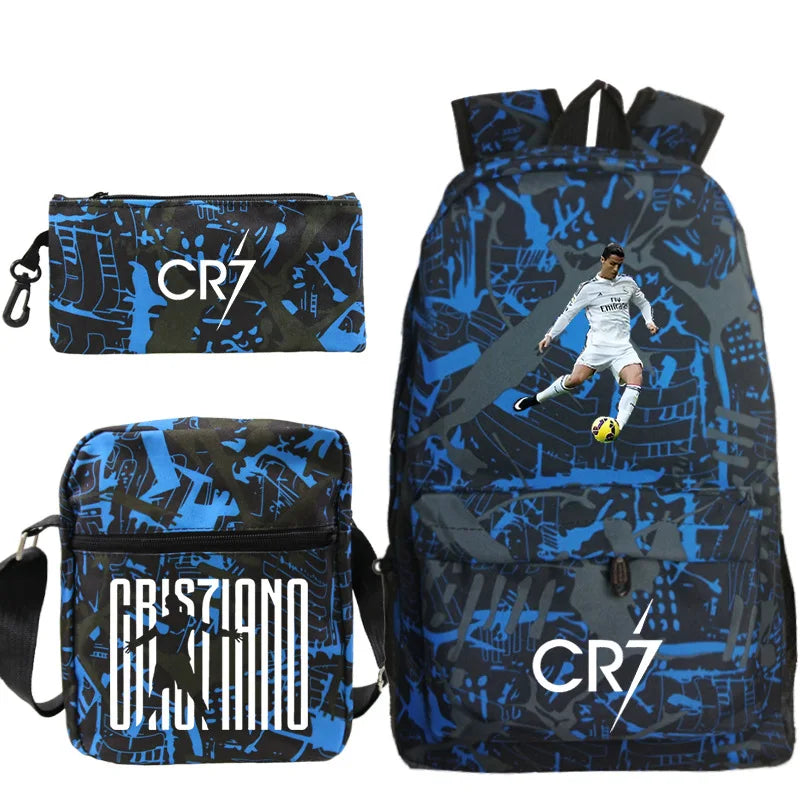 CR7 3-Piece Backpack Set – Lightweight School & Travel Bags for Boys, Girls, Teens & Adults