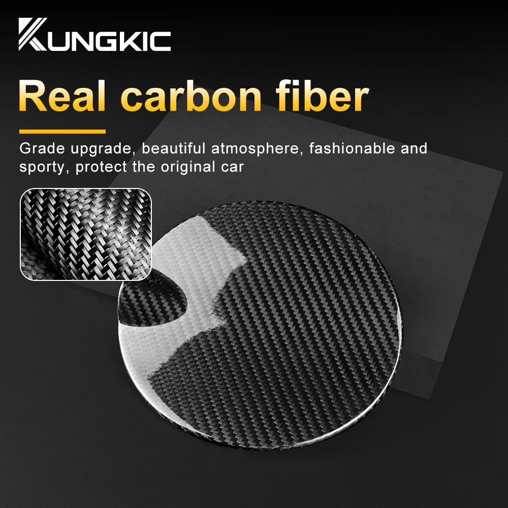 Real Hard Carbon Fiber Sticker For Abarth 595 595C 695 2012-2014 2015 2016 2017 2019 2019 2020 2021 2023 Car Fuel Tank Cap Cover