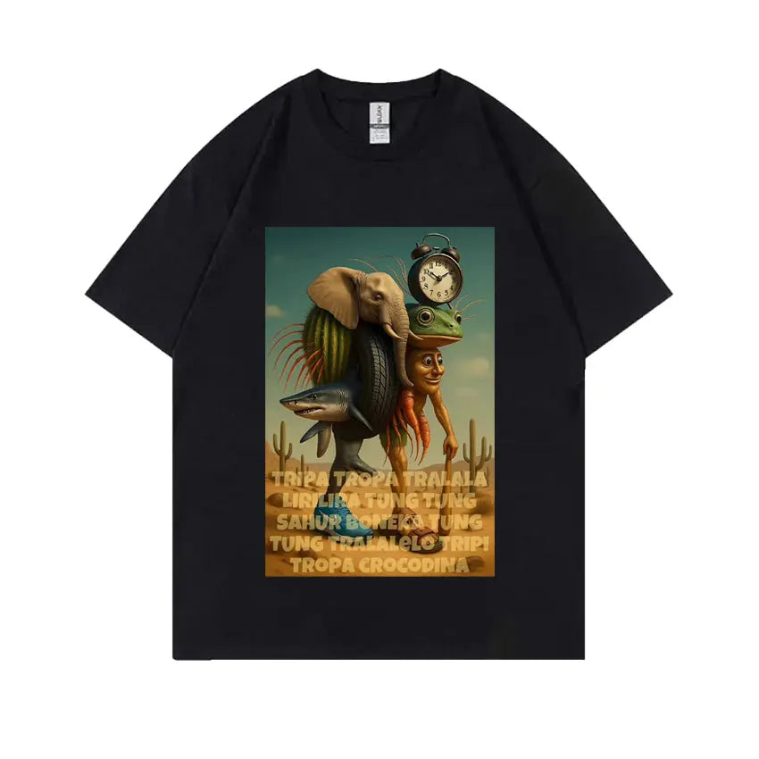 Italian Brainrot Funny Meme T-shirt Tralalero Tralala Tung Tung Tung Sahur Brr Brr Patapim Bombardiro Crocodilo Graphic T Shirts