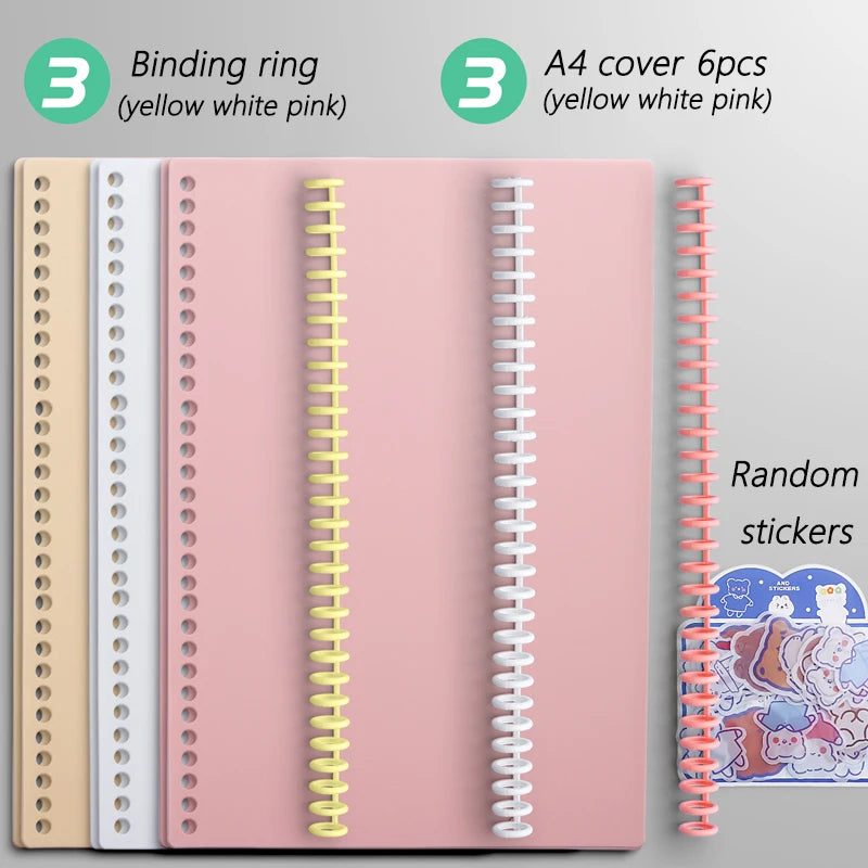 Multi-Hole Transparent Binder Covers – A4 Loose-Leaf PP Matte & Film Discbound Options for School, Office & Creative Journaling