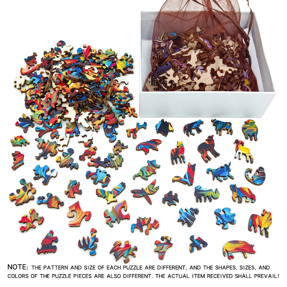 Nature-Inspired Wooden Puzzle – Parrot Edition for Adults & Children