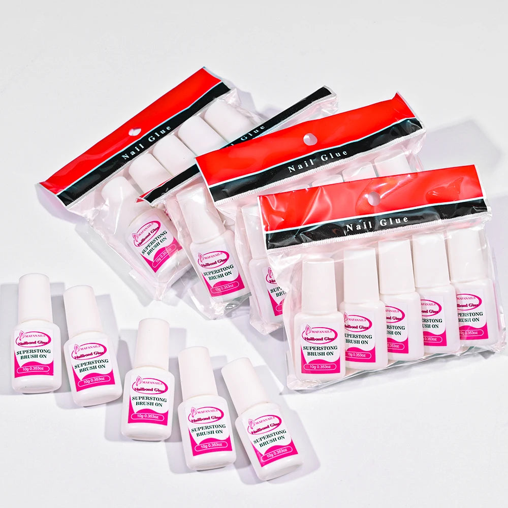 10g Nail Bond Glue – Brush-On Adhesive for Acrylic & Press-On Tips (2–10ml Options)