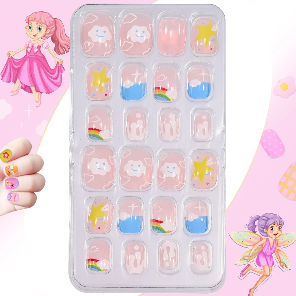Magical Nail Party – 120PCS Cute Cartoon Nails for Girls with Colorful Festival Vibes