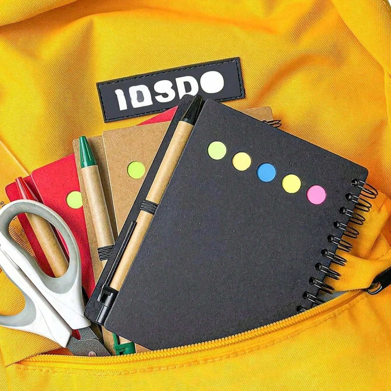 4-Pack Spiral Notebook Set-Pocket Notepad with Pen Loop,Sticky Notes&Index Tabs,4.1x5.3"Brown Paper Cover,Portable Lined Journal