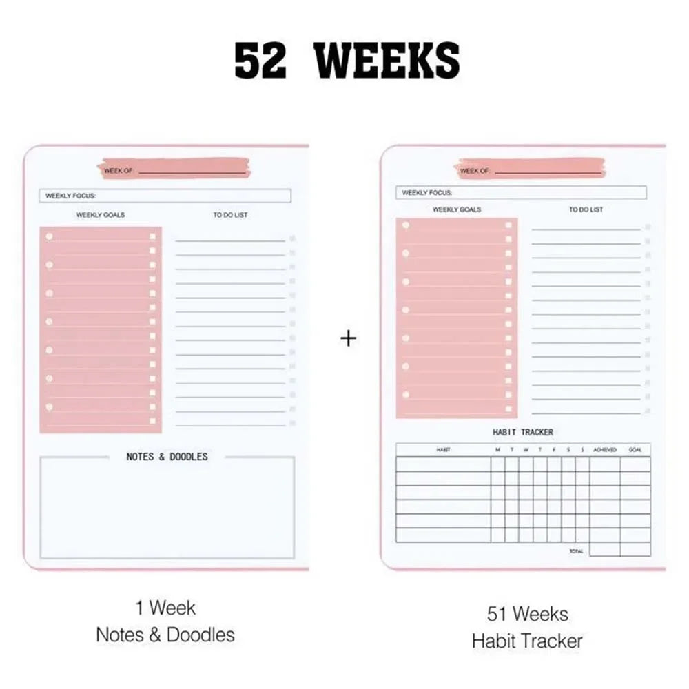 A5 Weekly Planner Coil Daily Planner Simple Stylish Portable Notebook for Study School Office Note-taking Budget Monthly Planner