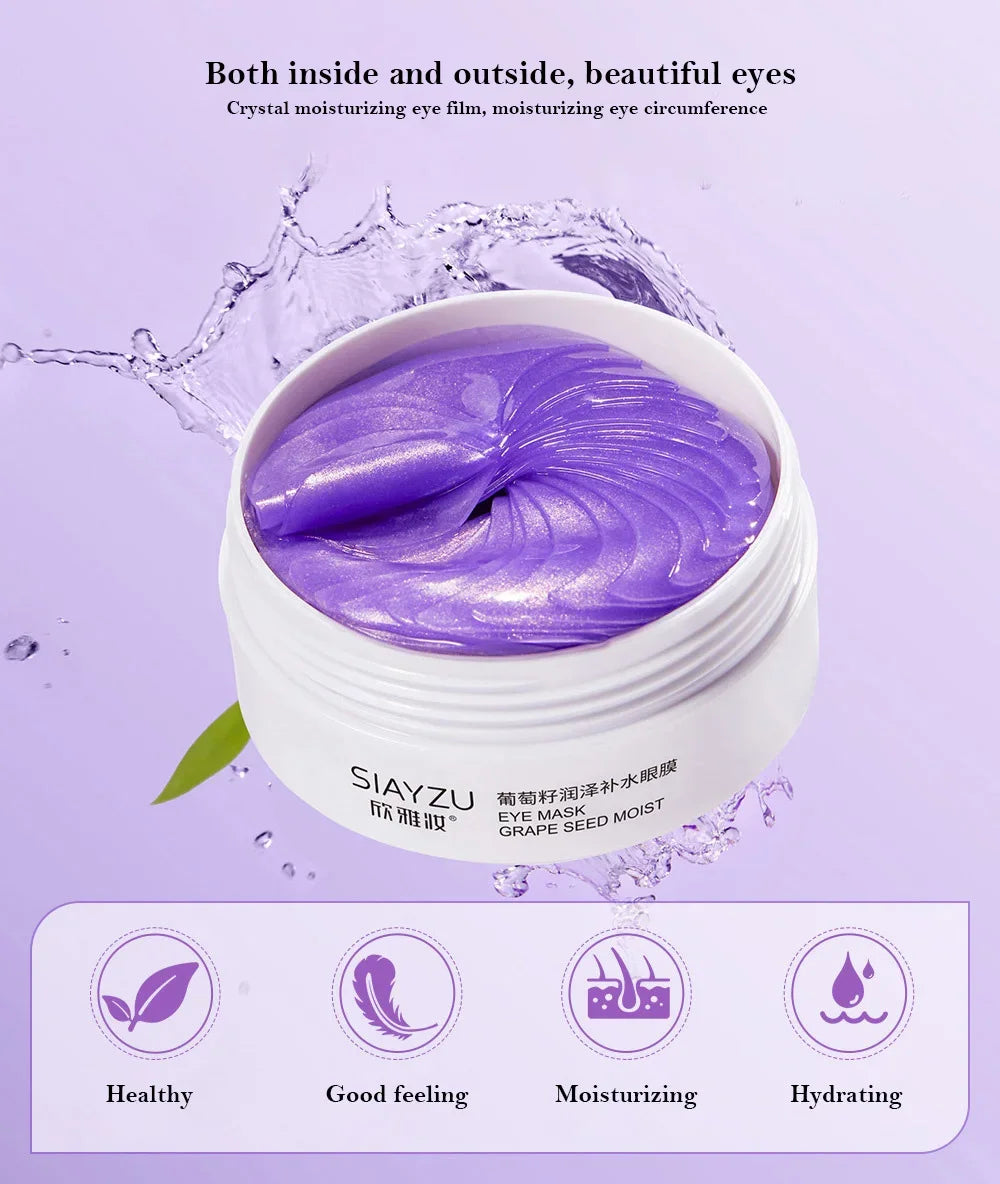 Grape Anti-aging Moisturizing Collagen Eye Mask Anti Dark Circles Dry Eyes Masks Beauty Skin Care Eye Patches 60Pcs