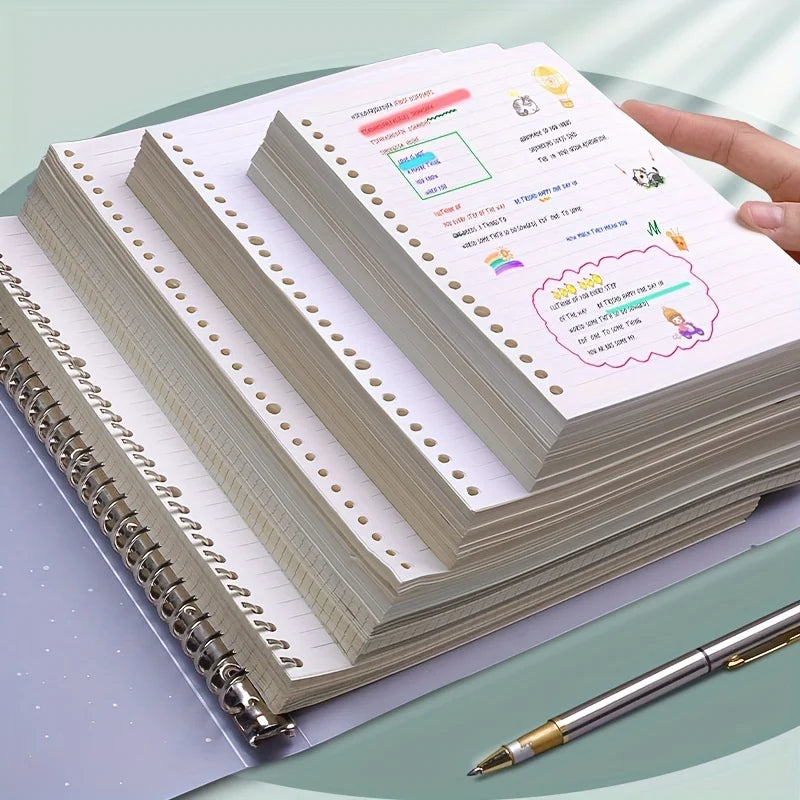 Refillable Kawaii Binder Notebook – A5/B5/A4 Loose Leaf Journal with Divider & Metal Rings for School, Study & Office Supplies