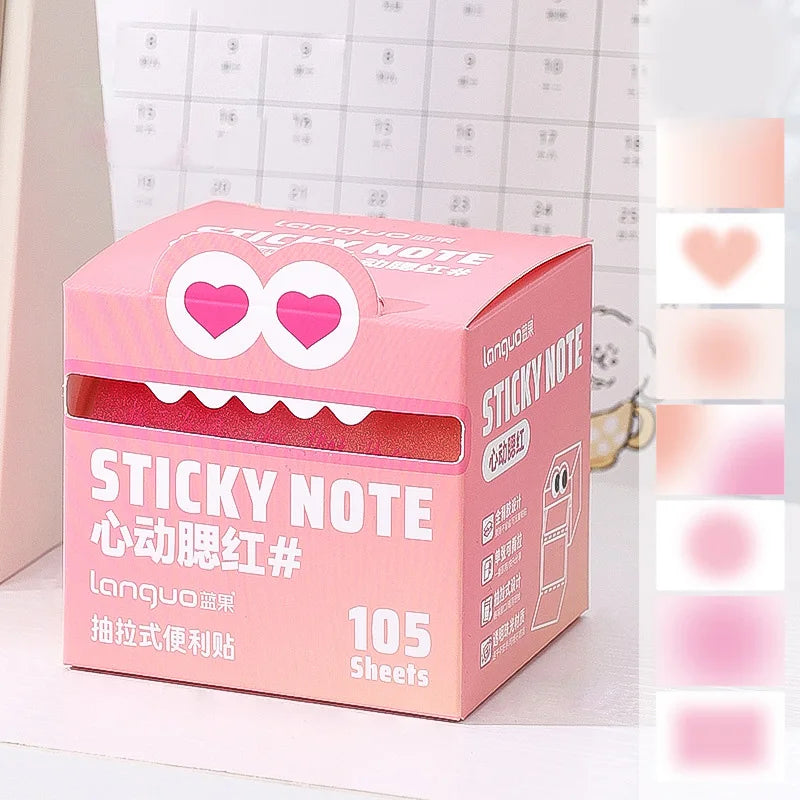 Mr. Paper Pull-Out Sticky Notes – 6Style Transparent Roll with 105 Sheets for School, Study & Creative Stationery
