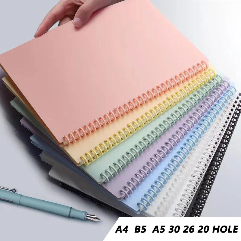 Multi-Hole Transparent Binder Covers – A4 Loose-Leaf PP Matte & Film Discbound Options for School, Office & Creative Journaling