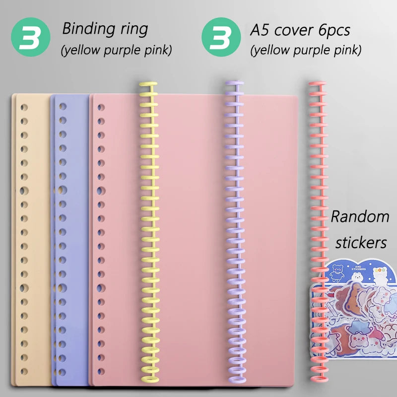 Multi-Hole Transparent Binder Covers – A4 Loose-Leaf PP Matte & Film Discbound Options for School, Office & Creative Journaling