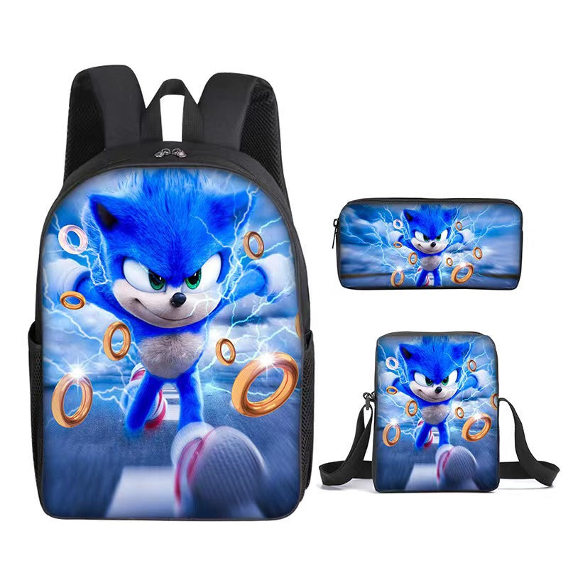 Sonic Speedster School Backpack – Anime Cartoon Schoolbag for Boys & Girls in Primary & Middle School