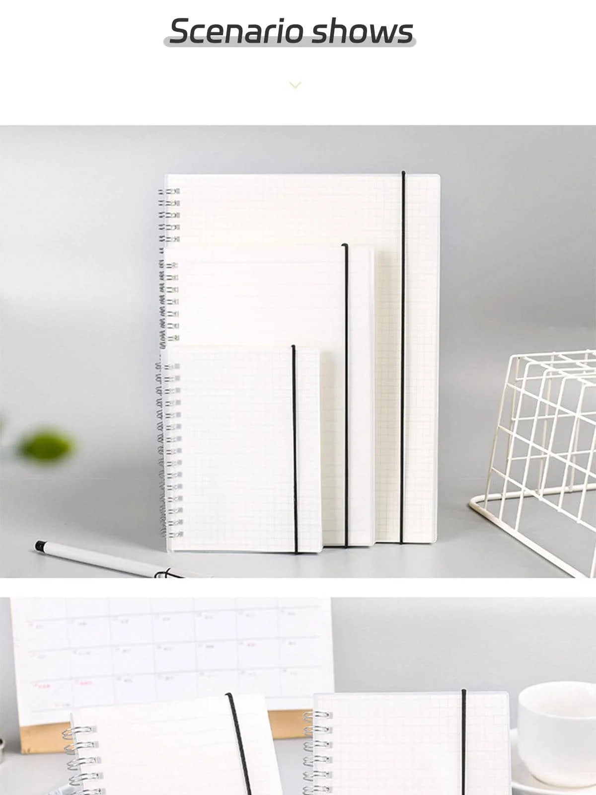 B5/A5/A6 Coil Notebook 80 Pages Matte Cover Horizontal Line Square Hand Ledger Thickened Paper School Office Supplies Stationery