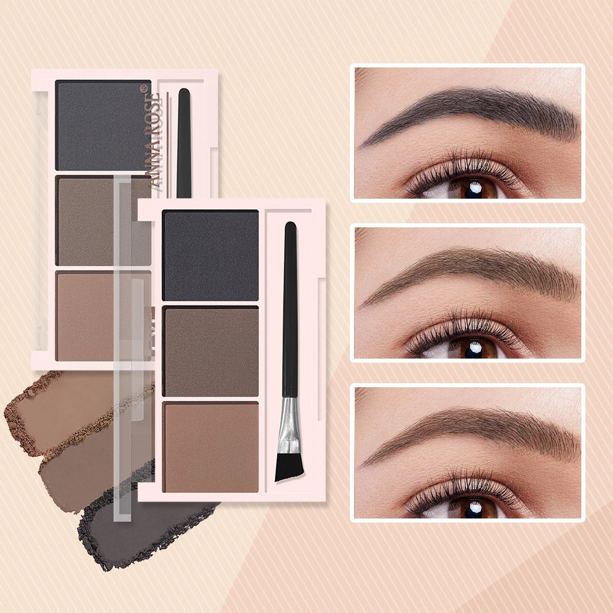 Three-color eyebrow powder shadow three-dimensional eyebrow shape waterproof and sweat-proof natural long-lasting eyebrow powder