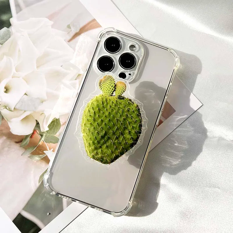 Factory Direct Acrylic Bracket Simulation Cactus Plant Phone Holder Foldable Lazy Stand Socket Folding Grip Tok