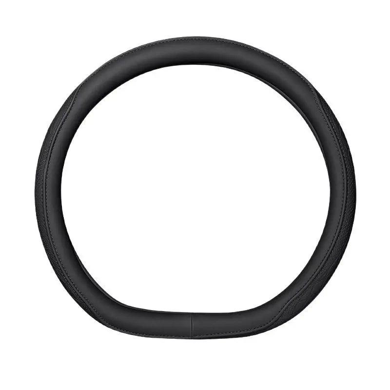 Napa Leather Perforated Patchwork Car Steering Wheel Cover, Non-slip, Breathable, Universal 15 Inch (Approx. 38cm)