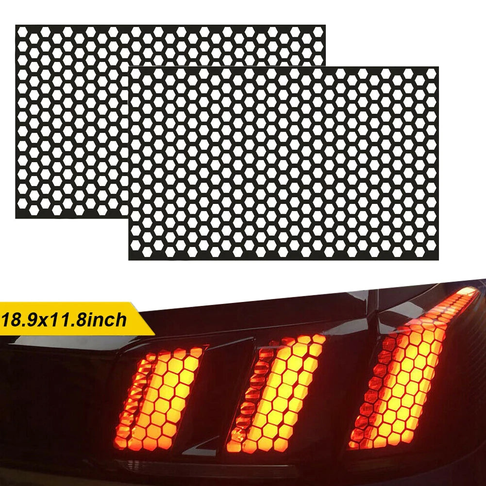 Car Tail Lights Honeycomb Decor Stickers Cuttable Auto Car Rear Tail Light Lamp Honeycomb StylingTaillight  Decals Accessories