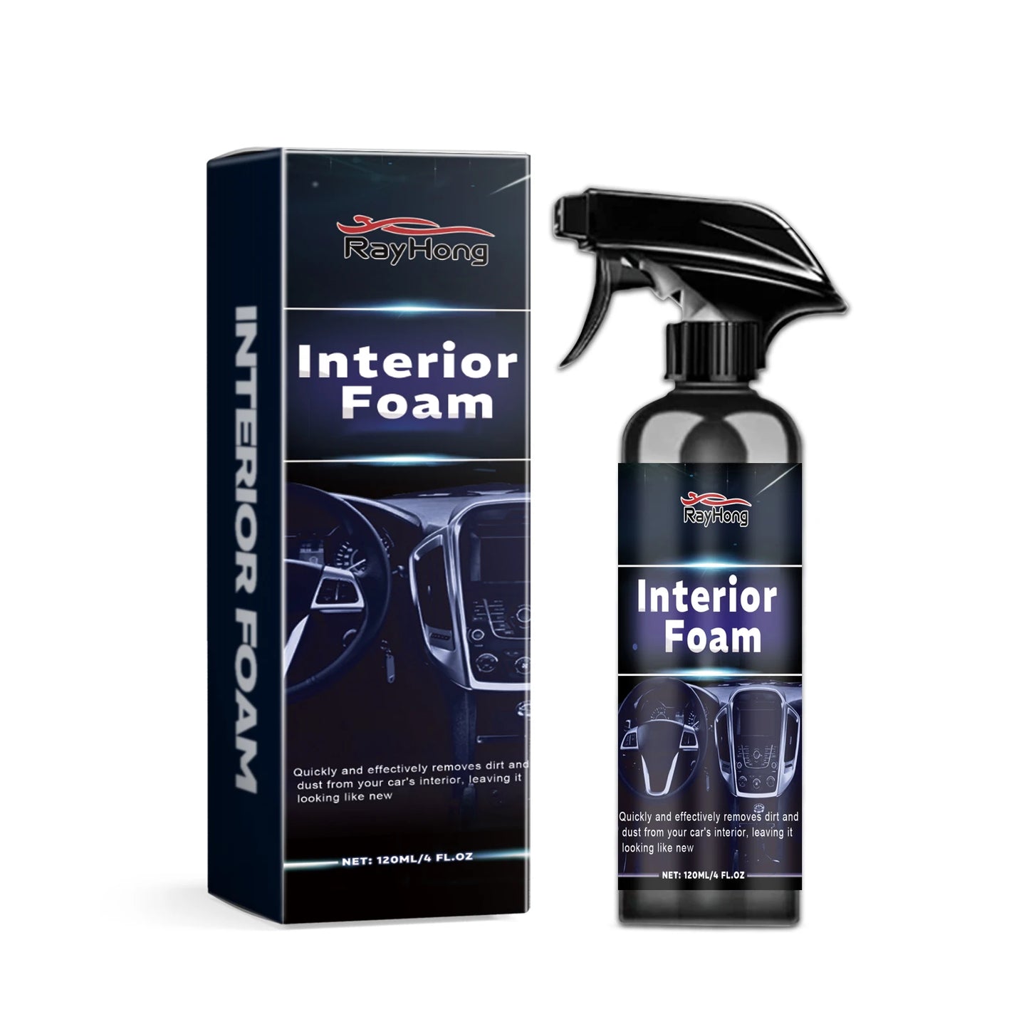 Multi-Surface Car Foam Cleaner For Leather Seats, Dashboard & Floor Mats - Quick Stain Removal Prevents Dryness And Cracking