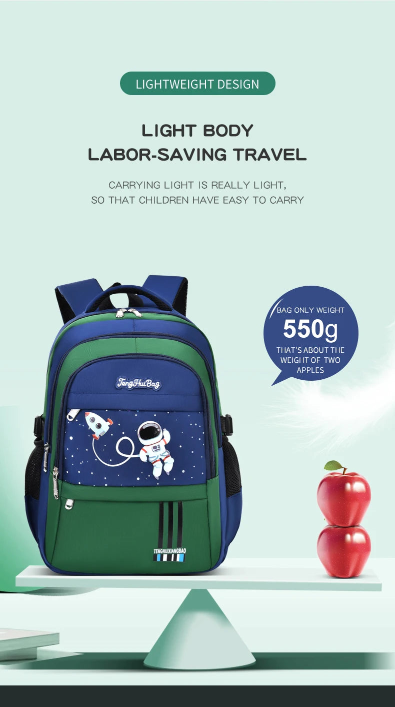 AstroPack School Backpack – Waterproof Laptop Bag for Boys Ages 6–12, Grades 1–6