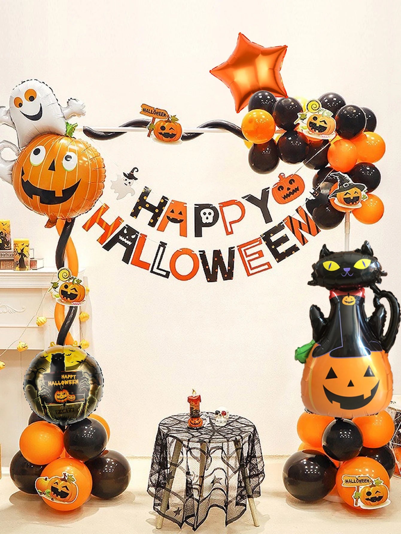 Halloween set, suitable for Halloween theme party decoration, horror theme activities, trick or treat festival atmosphere layout