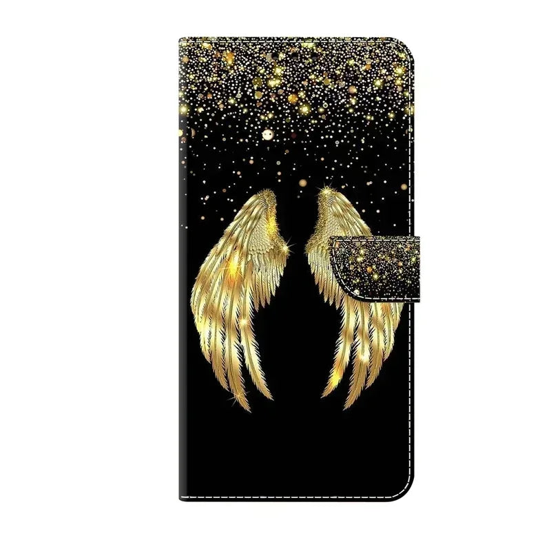 For Samsung S24 FE SM-S721B Case Painted Pattern Wallet Flip Book Cover on For Samsung Galaxy S 24 FE S24FE SM-S721N Case Fundas