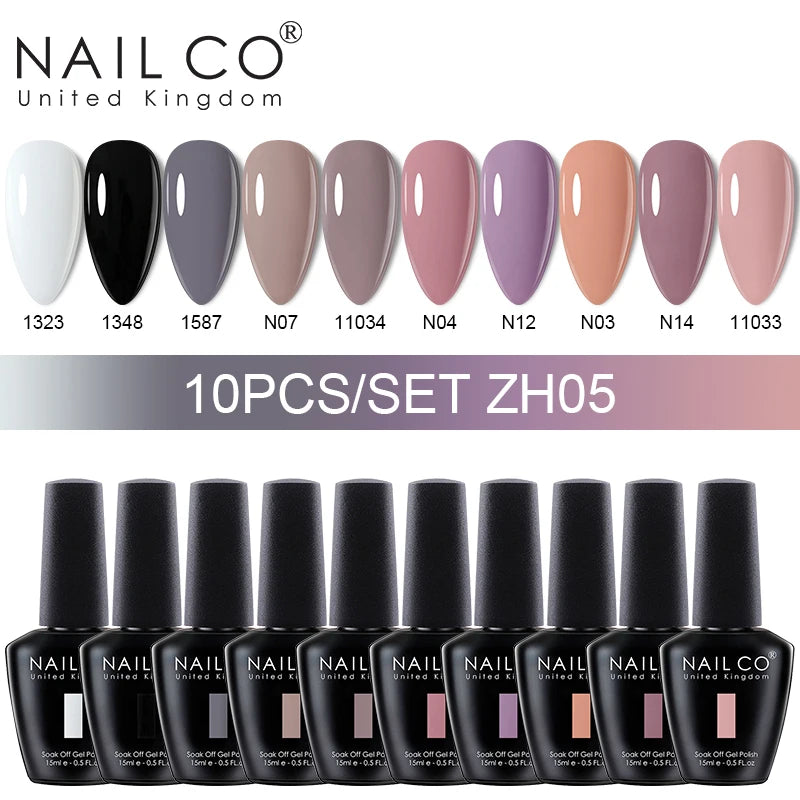 NAILCO Macaron Gel Nail Kit – 10PCS Jelly Colors for Soft, Glossy Manicures