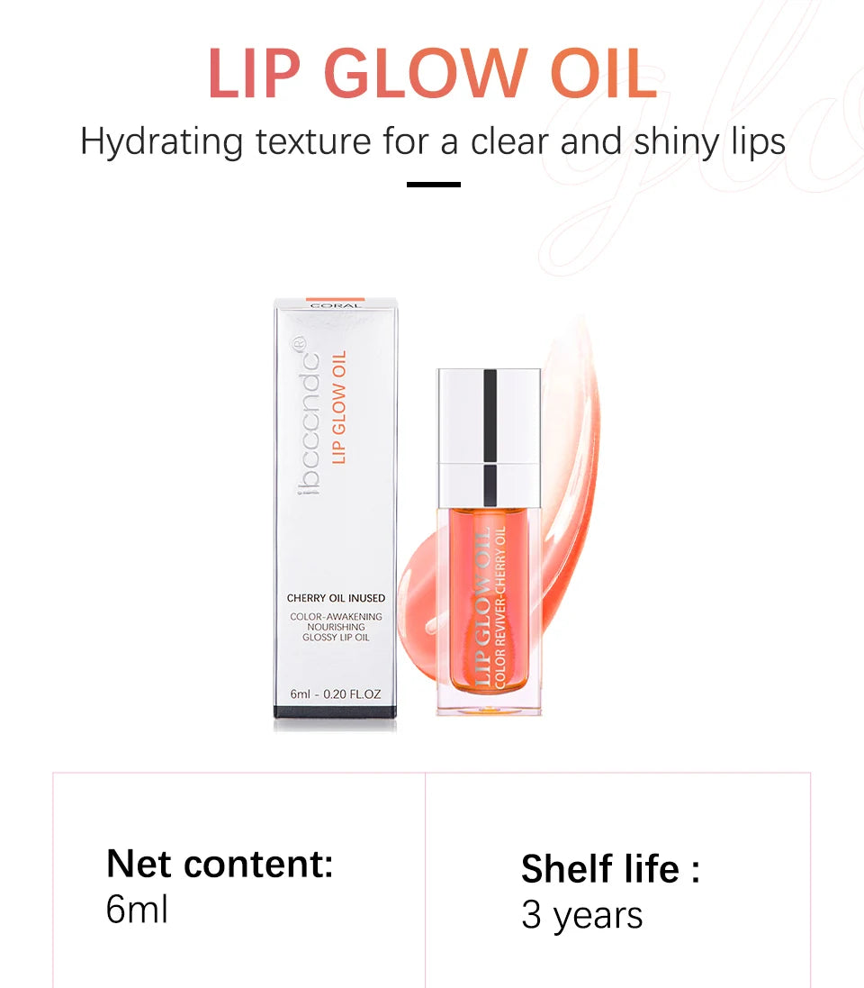 Crystal Jelly Moisturizing Lip Oil Plumping Lip Gloss Makeup Sexy Plump Lip Glow Oil Tinted Lip Plumper 6ml 1 Piece