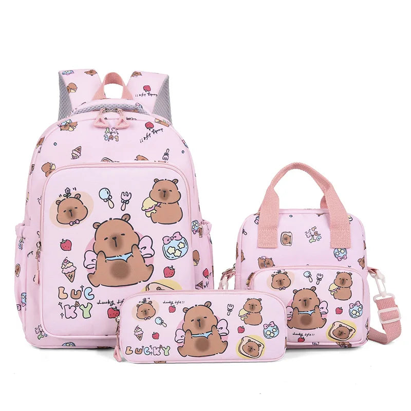 Capybara Cutie Backpack Set – Snuggle-Ready Style for Happy School Days!