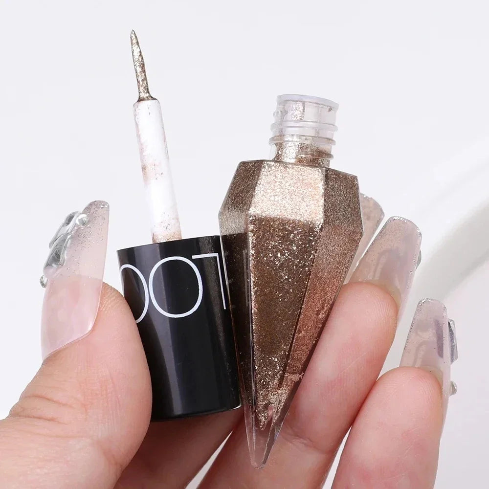 Diamond Shiny Eye Liners Eyeshadow Waterproof Silver Rose Gold Color Glitter Sequins Eyeliner Eye Shadow Makeup Beauty Cosmetics