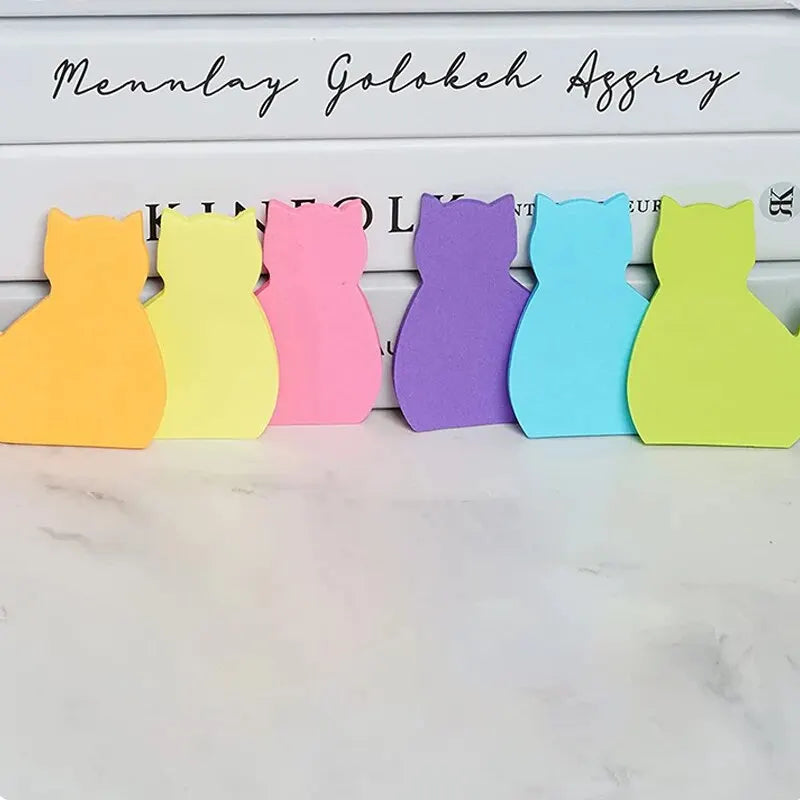 6pcs Cat PET Transparent Memo Sticky Note Paper Daily To Do It Check List Paperlaria School Stationery