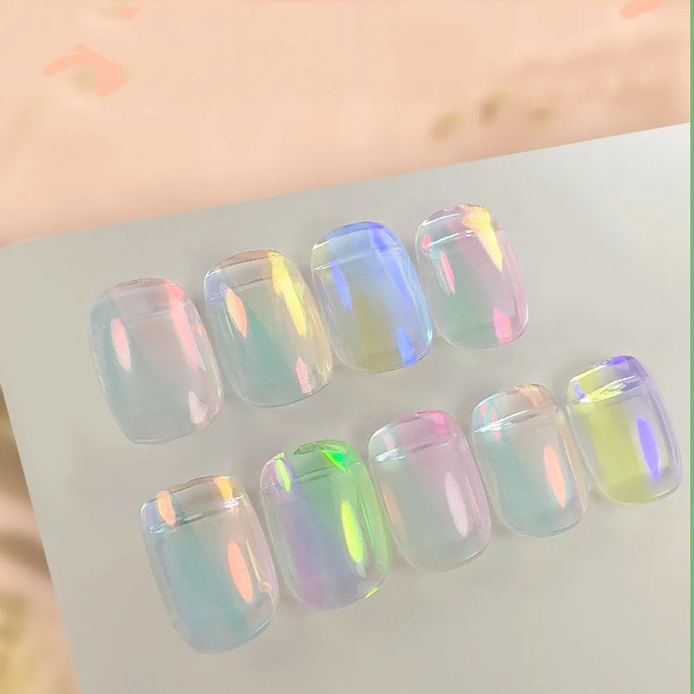 Aurora Holographic Nail Art Powder – Chrome Mirror Effect Glitter for UV/LED Nails