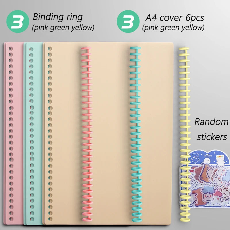 Multi-Hole Transparent Binder Covers – A4 Loose-Leaf PP Matte & Film Discbound Options for School, Office & Creative Journaling