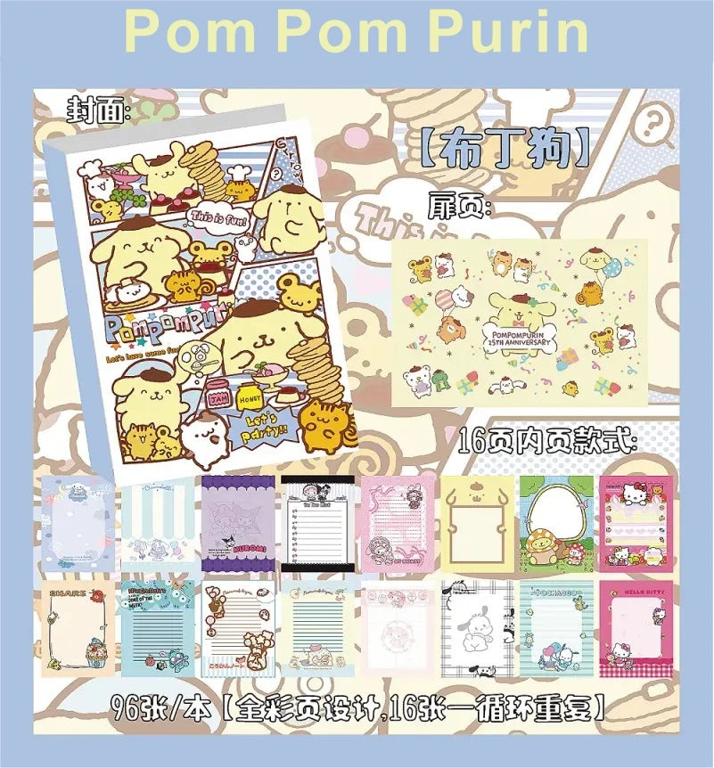 Hello Kitty x Hangyodon A5 Notebook – Full-Color Cartoon Journal with Hard Cover & Kawaii Vibes