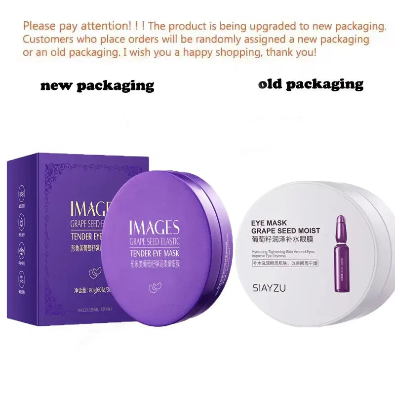 Grape Anti-aging Moisturizing Collagen Eye Mask Anti Dark Circles Dry Eyes Masks Beauty Skin Care Eye Patches 60Pcs